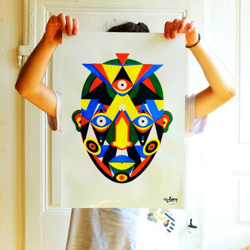 sérigraphie shéba masque #2