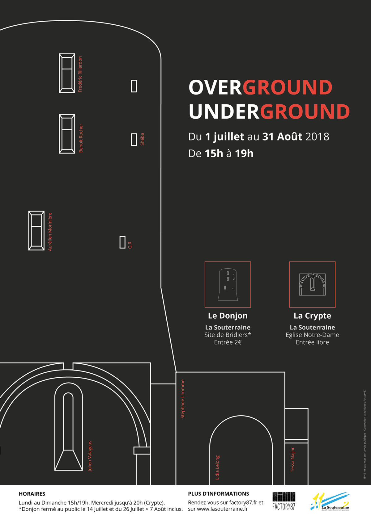 Affiche - Exposition Factory 87 - Donjon de Bridiers, La Souterraine